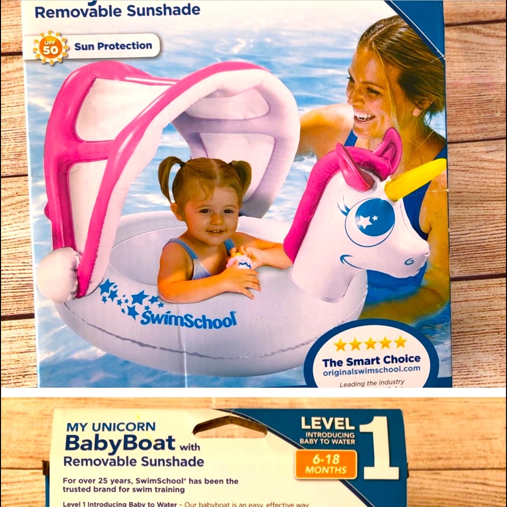 Level 1 My Unicorn Baby Boat with Removable Sunshade